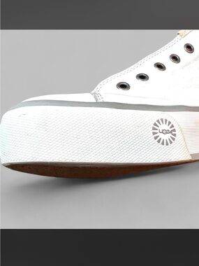 UGG Women's White Slip-On Platform Sneakers with Metal Eyelets